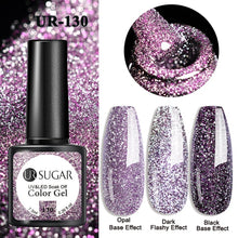 Load image into Gallery viewer, UR SUGAR 7.5ml Glitter UV Gel Nail Polish Glitter Sequins Soak Off UV Gel Varnish Colorful Nail Gel Polish DIY Nail Art Polish