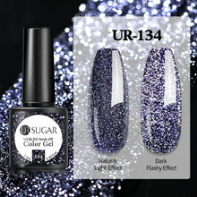 Load image into Gallery viewer, UR SUGAR 7.5ml Glitter UV Gel Nail Polish Glitter Sequins Soak Off UV Gel Varnish Colorful Nail Gel Polish DIY Nail Art Polish