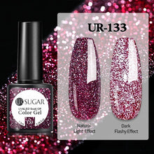 Load image into Gallery viewer, UR SUGAR 7.5ml Glitter UV Gel Nail Polish Glitter Sequins Soak Off UV Gel Varnish Colorful Nail Gel Polish DIY Nail Art Polish
