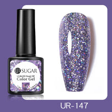 Load image into Gallery viewer, UR SUGAR 7.5ml Glitter UV Gel Nail Polish Glitter Sequins Soak Off UV Gel Varnish Colorful Nail Gel Polish DIY Nail Art Polish