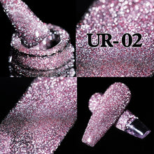 Load image into Gallery viewer, UR SUGAR 7.5ml Glitter UV Gel Nail Polish Glitter Sequins Soak Off UV Gel Varnish Colorful Nail Gel Polish DIY Nail Art Polish