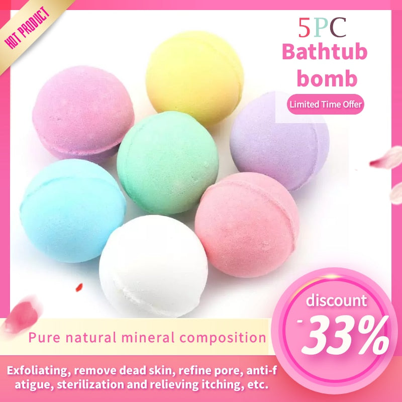 Pcs5/20g Small Bath Bomb Body Stress Relief Bubble Ball Moisturize New